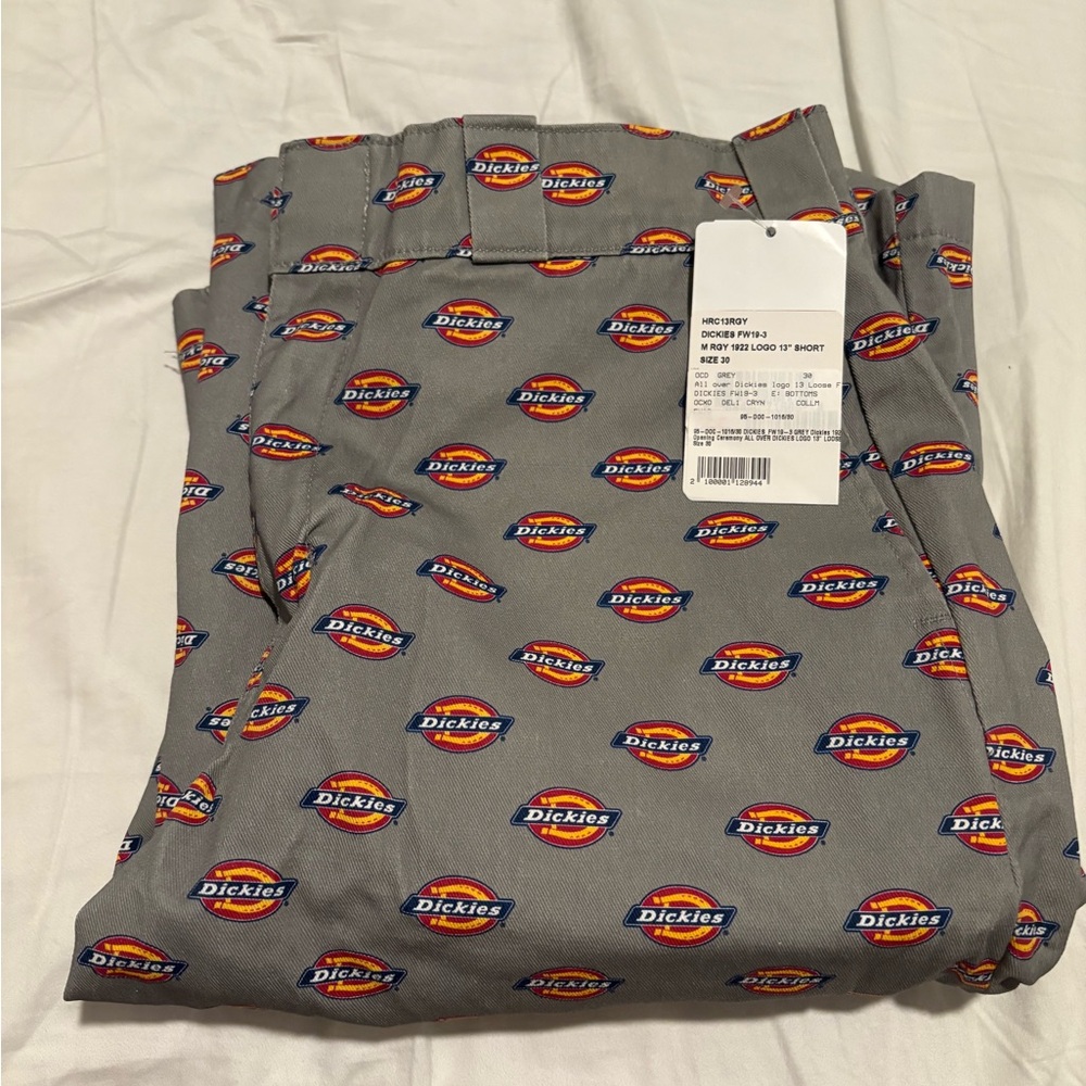 Dickies x Opening Ceremony Gray Shorts with All-Over Logo Print